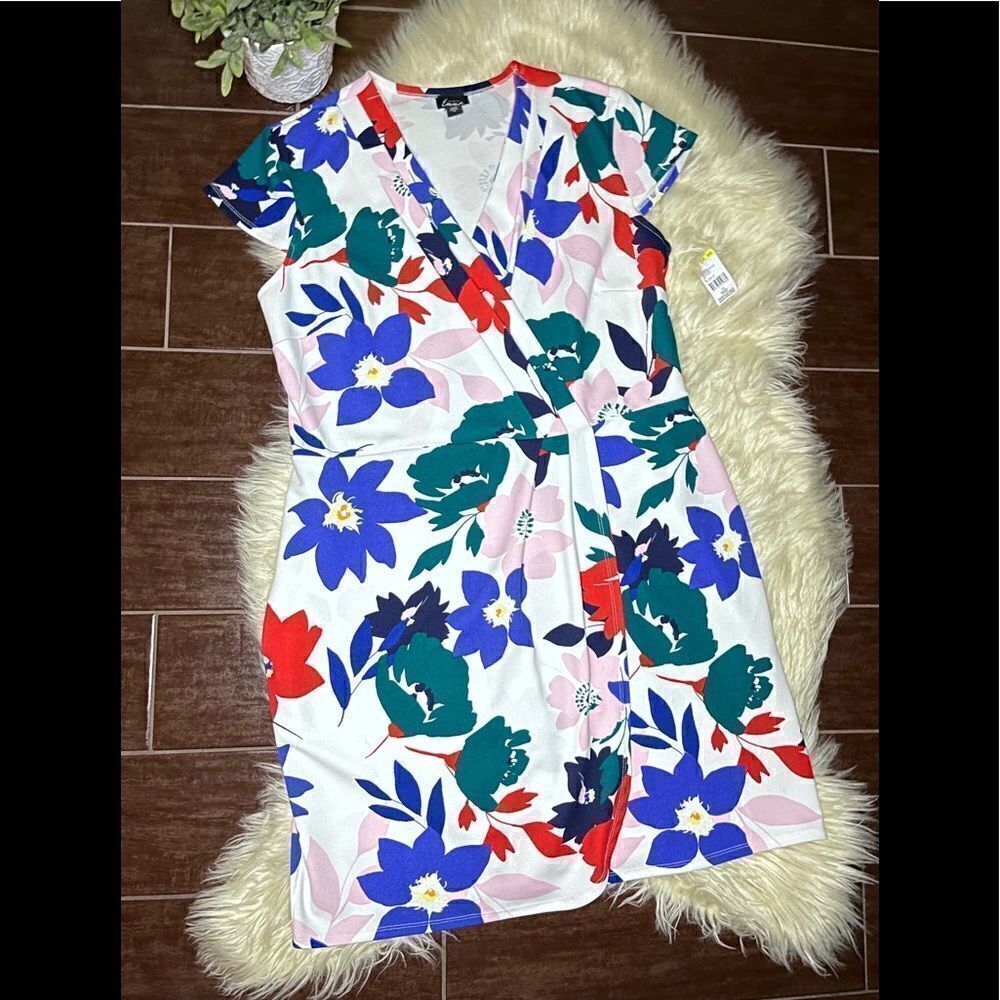 Simply Emma faux wrap floral dress sz 1X